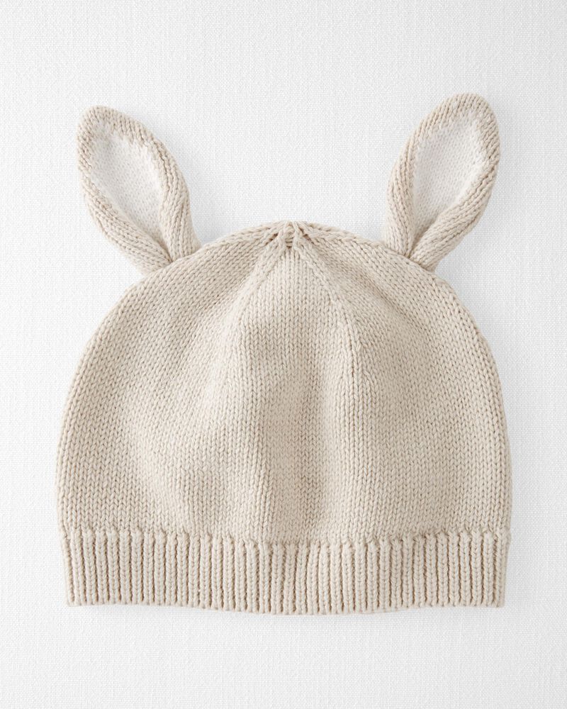 tweedehands Arbeid Chromatisch Canvas Baby Organic Cotton Sweater Knit Bunny Cap | oshkosh.com