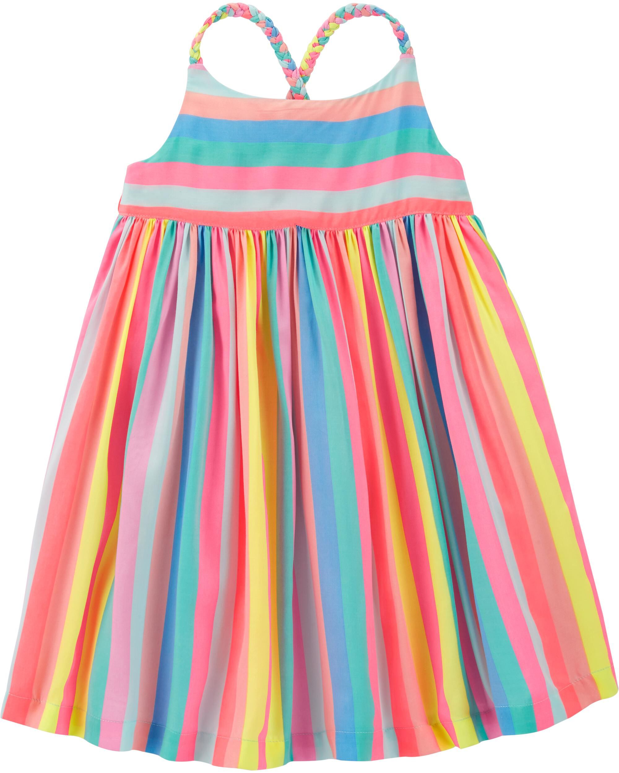 girls rainbow stripe dress