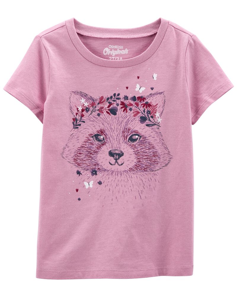 Pink Toddler Fox Jersey Tee | oshkosh.com