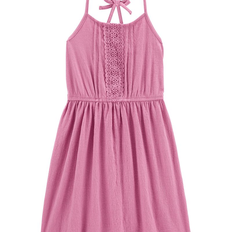 Pink Kid Crinkle Gauze Dress | oshkosh.com
