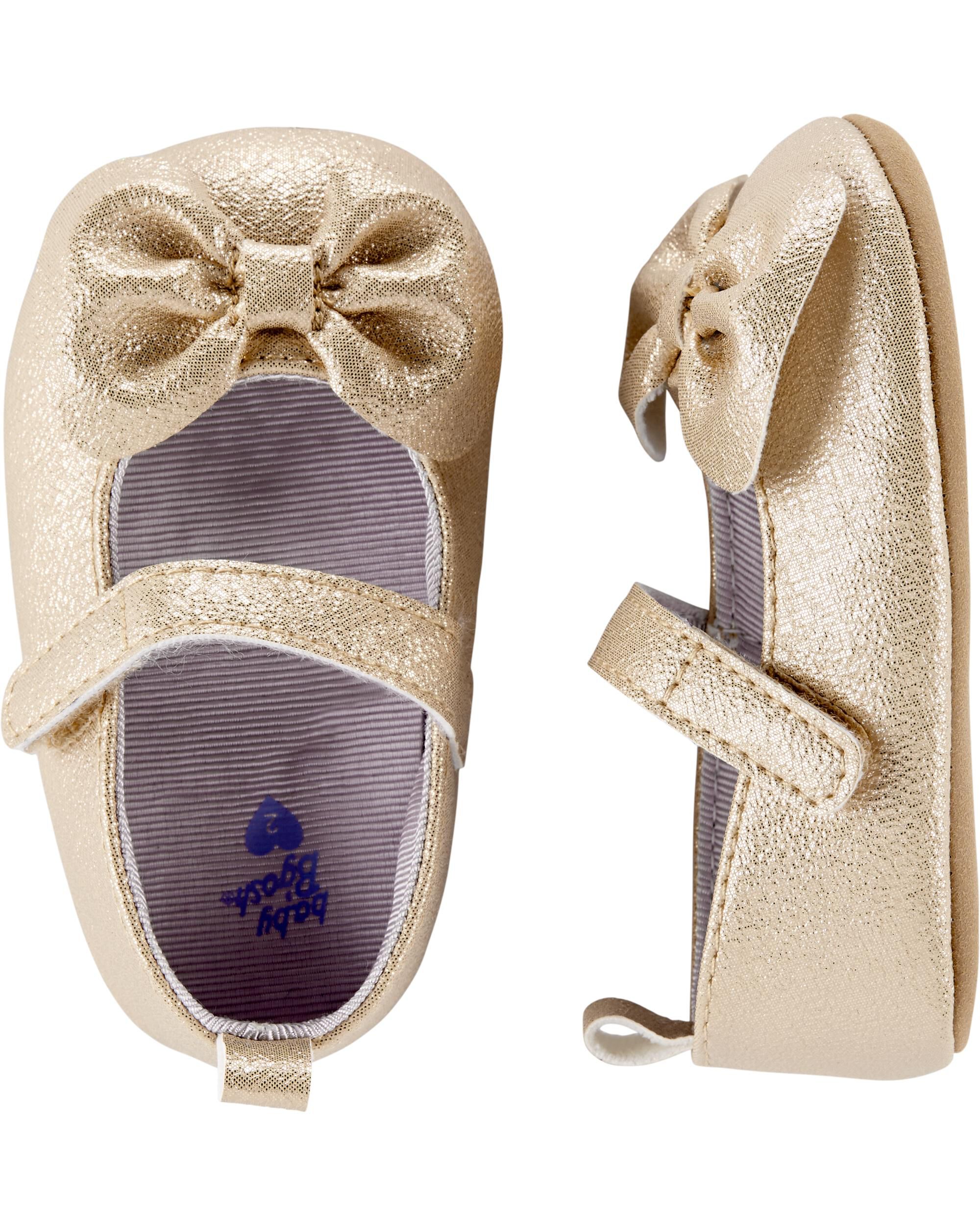 OshKosh Gold Bow Mary Jane Baby Shoes 