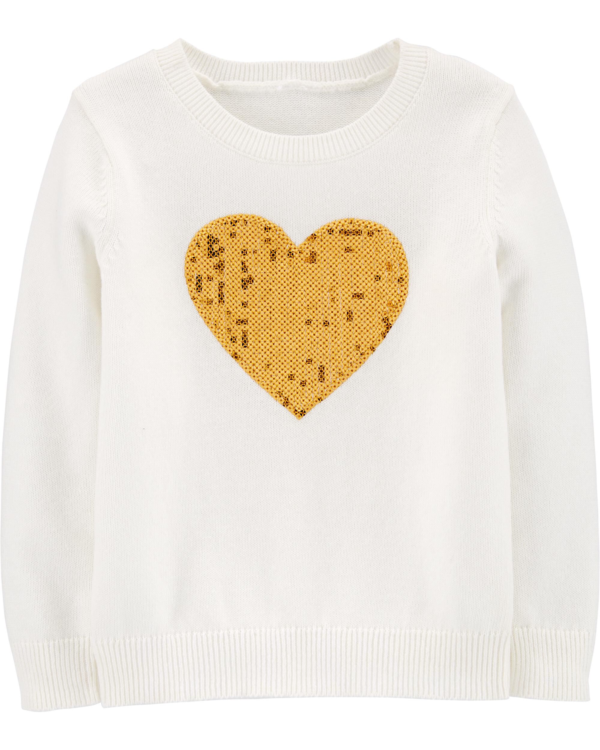 sequin heart sweatshirt