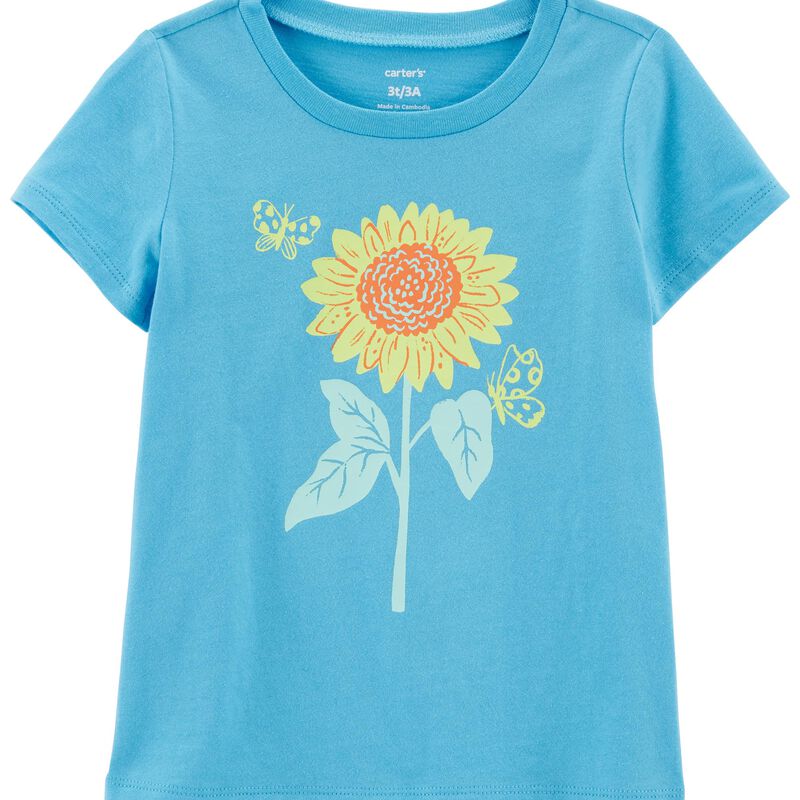 Blue Toddler Sunflower Jersey Tee | oshkosh.com