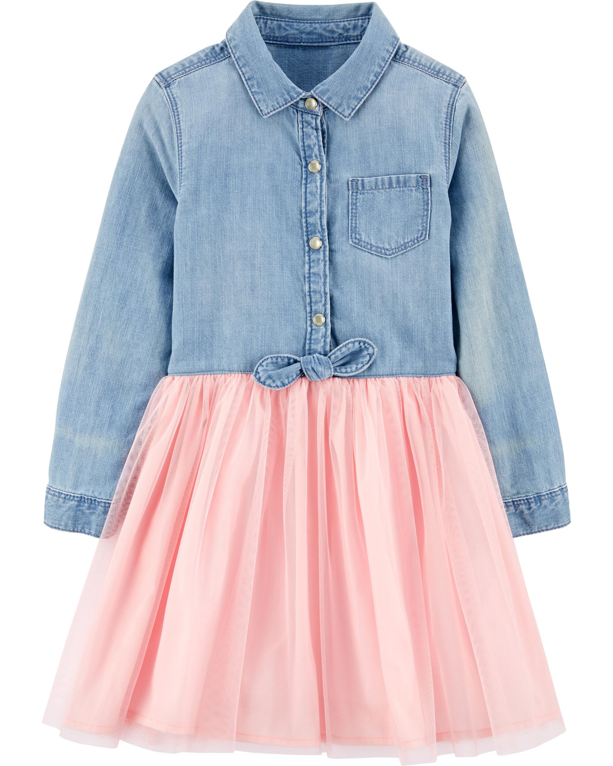 denim and tulle dress