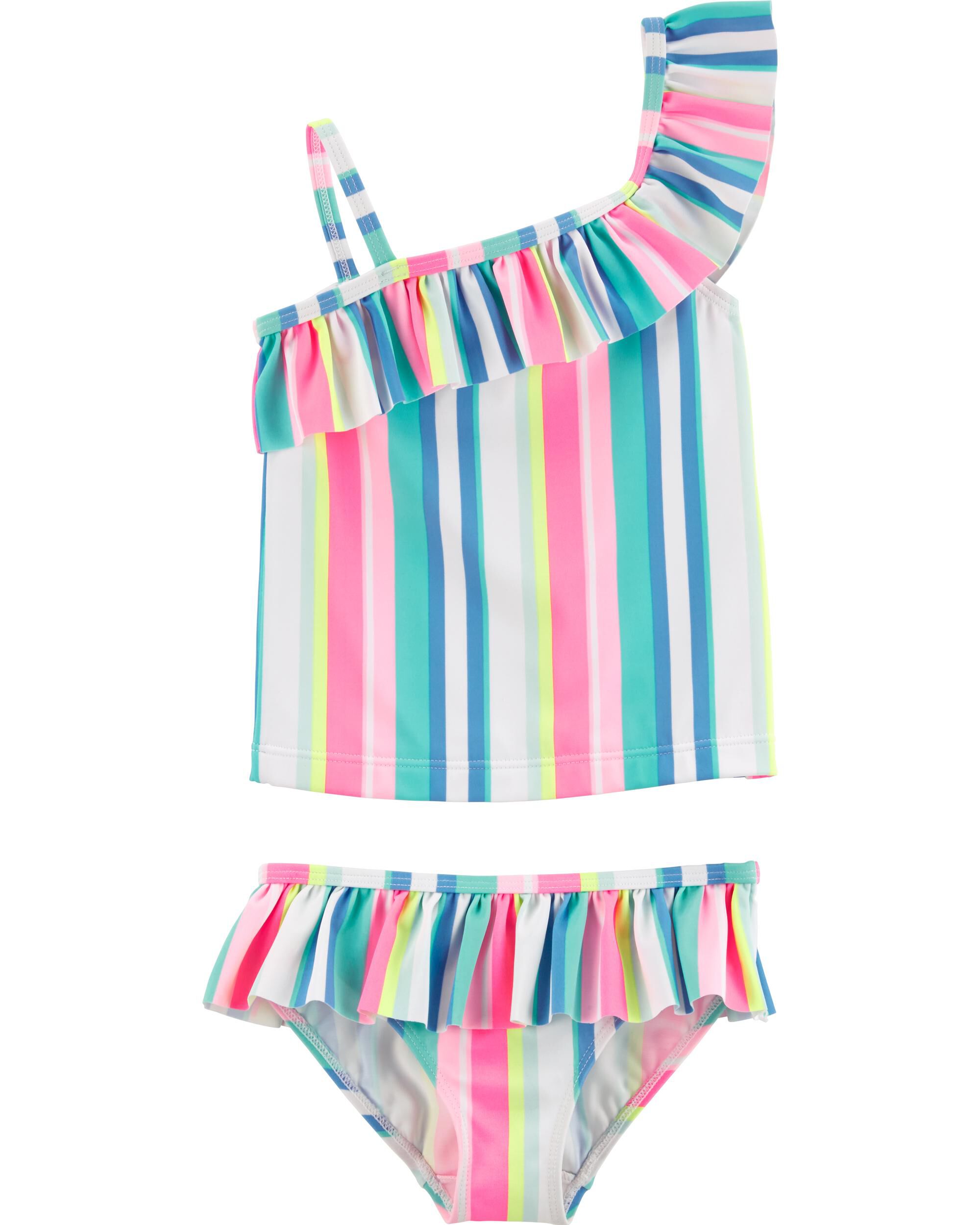 striped 2 piece swimsuit