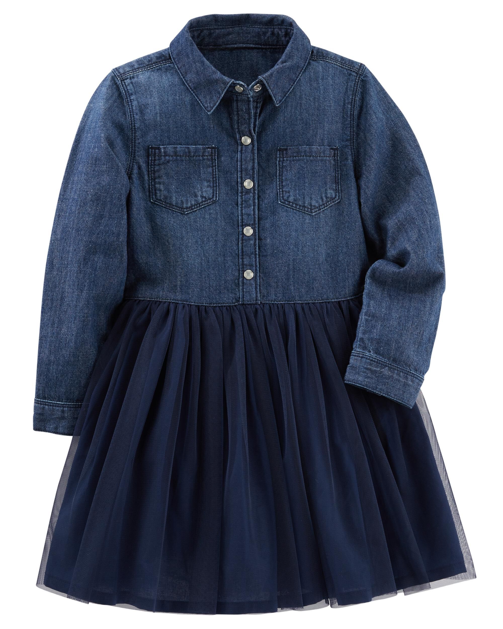 denim and tulle dress
