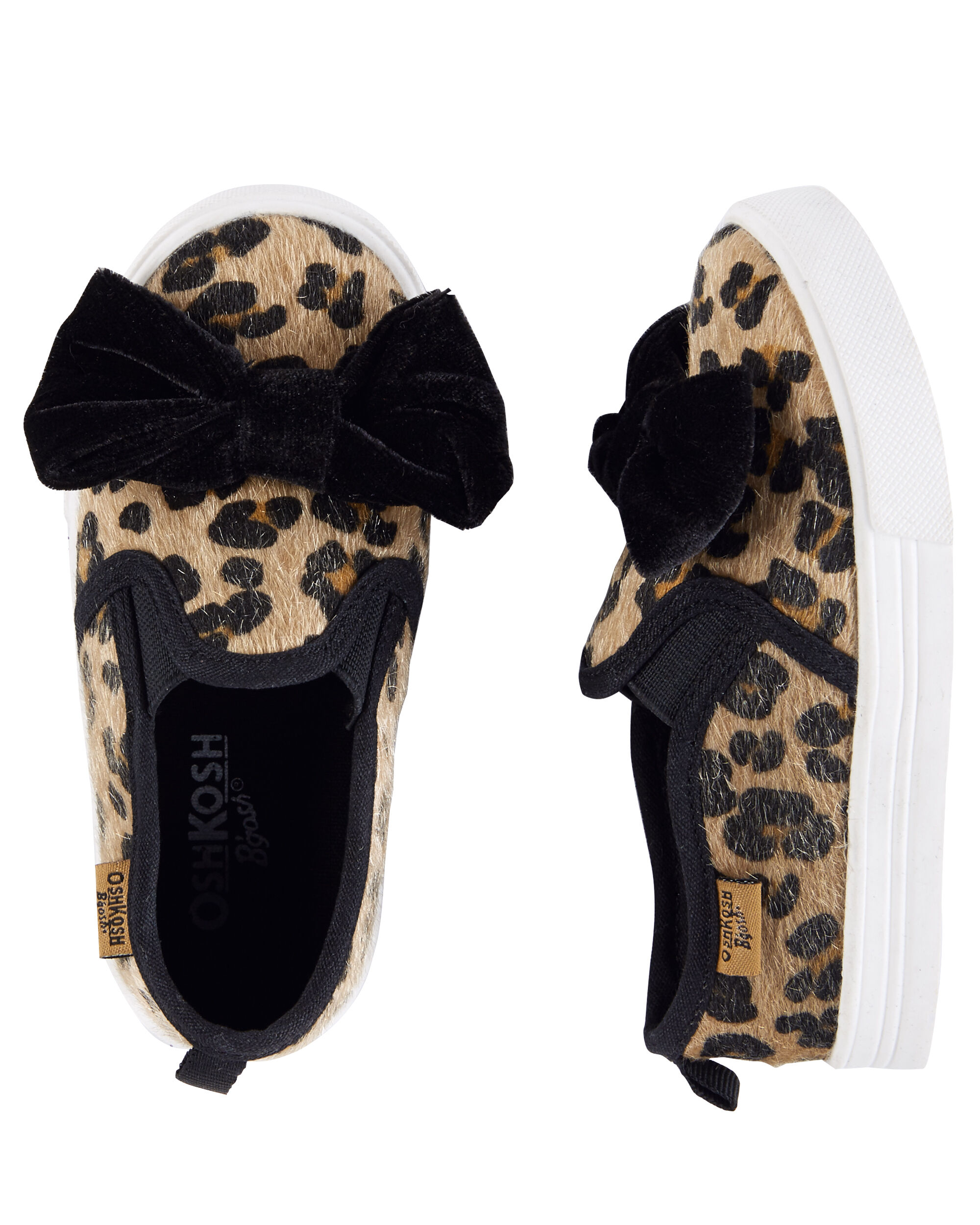 OshKosh Leopard Bow Slip-On Shoes 