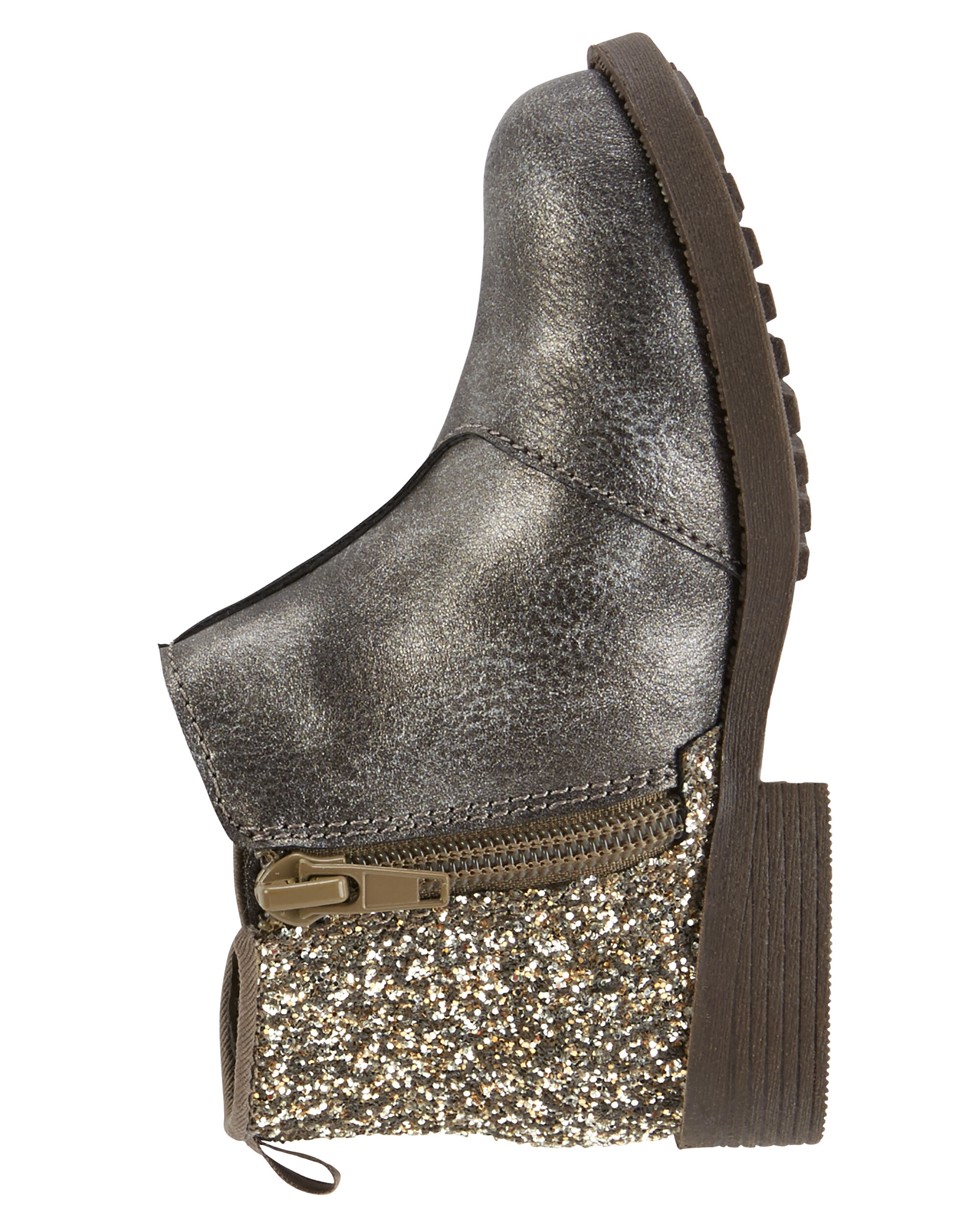 silver sparkle booties