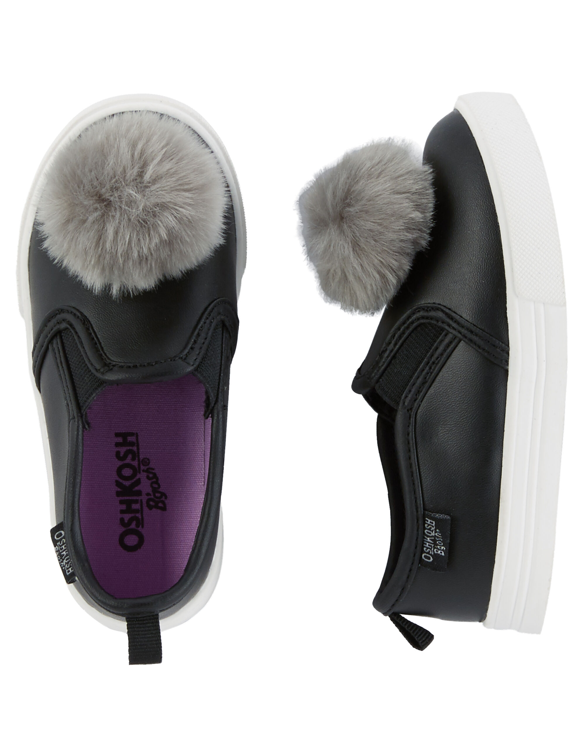 pom pom slip on shoes