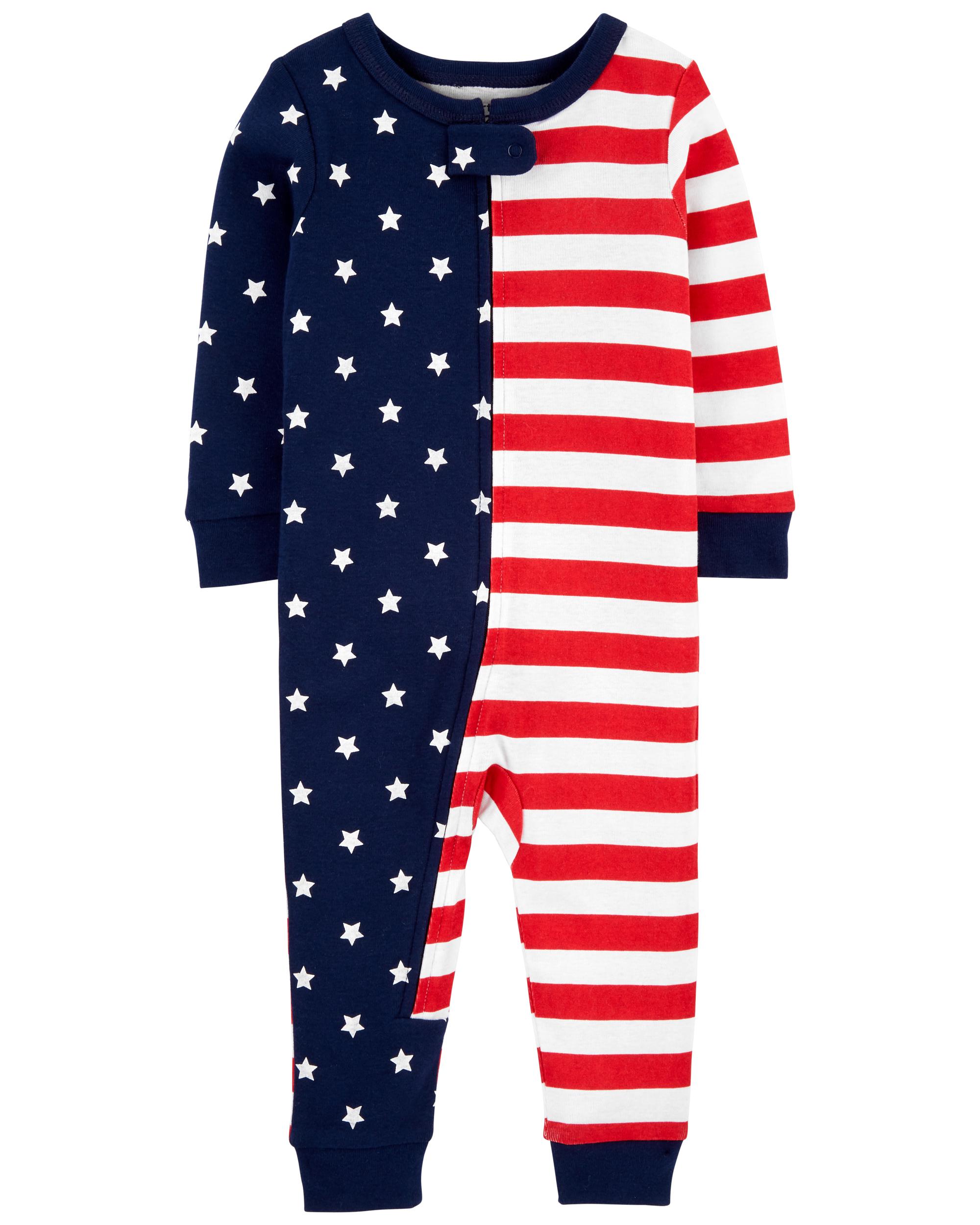 1-Piece American Flag 100% Snug Fit Cotton Footless PJs | oshkosh.com